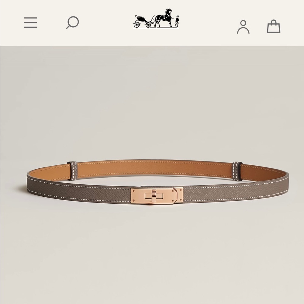 Hermes Kelly Belt in Etoupe color and Gold hardware